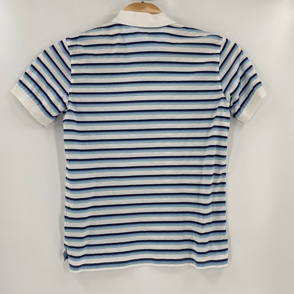 Brooks Brothers Large Slim Fit Blue Striped Short‎ Sleeve  Polo Shirt - Picture 5 of 5